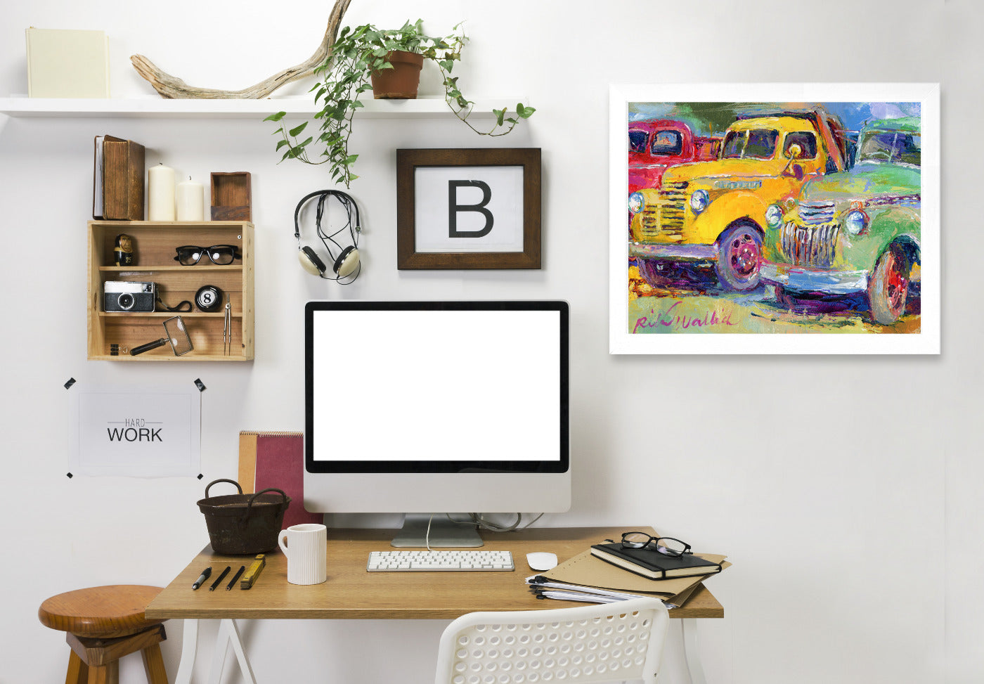 Trucks  by Richard Wallich Framed Print - Americanflat