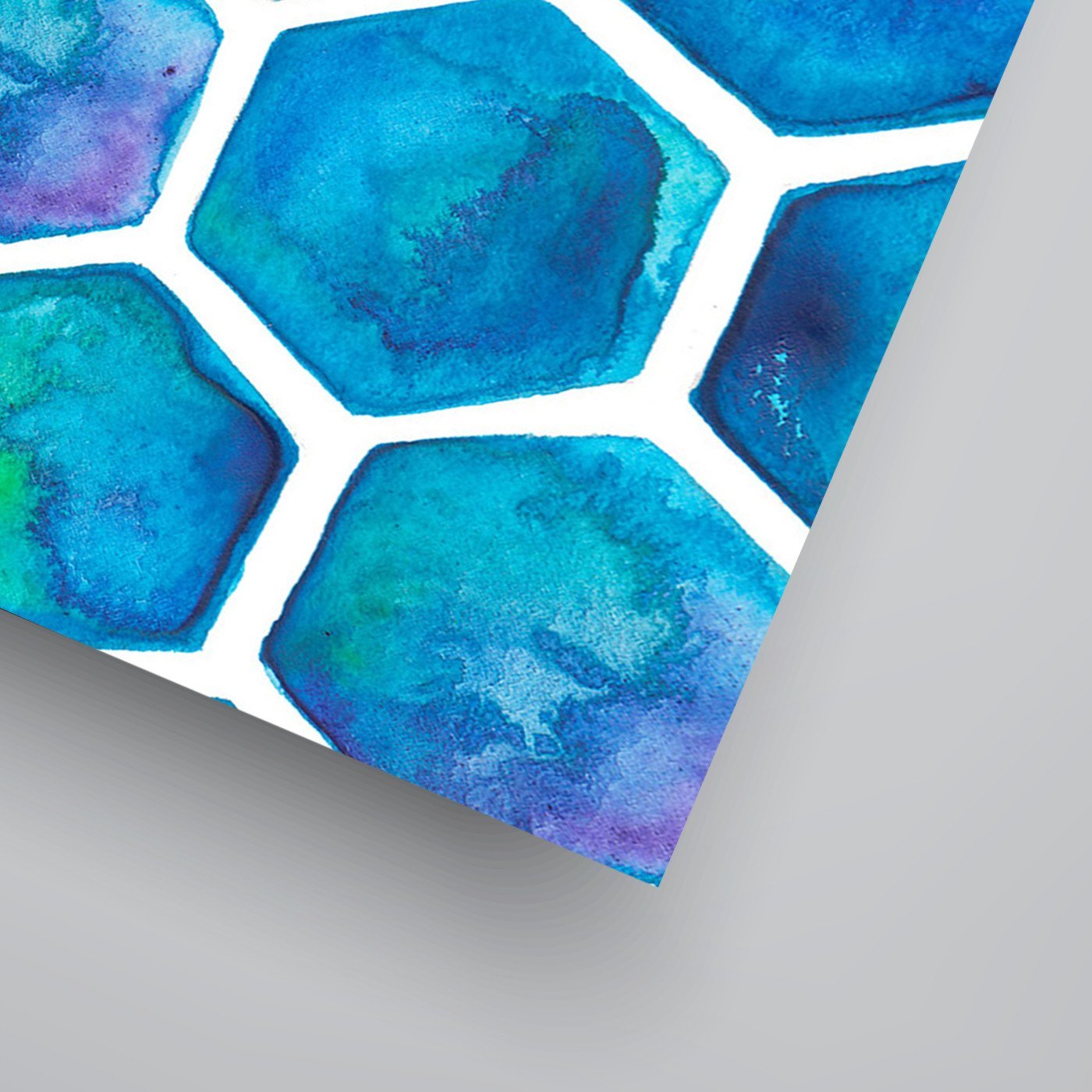 Blue Hexagons by Elena O'Neill Art Print - Art Print - Americanflat
