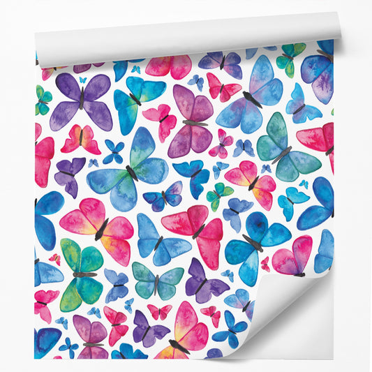 18' L x 24" W Peel & Stick Wallpaper Roll - Butterflies by Elena ONeill - Wallpaper - Americanflat