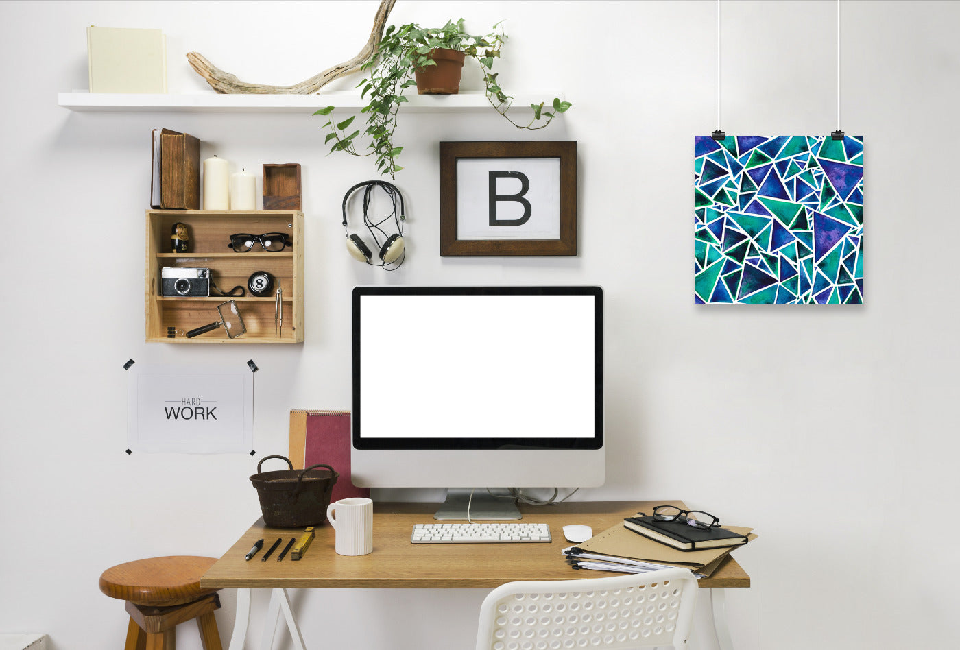 Geometric Triangles by Elena O'Neill Art Print - Art Print - Americanflat