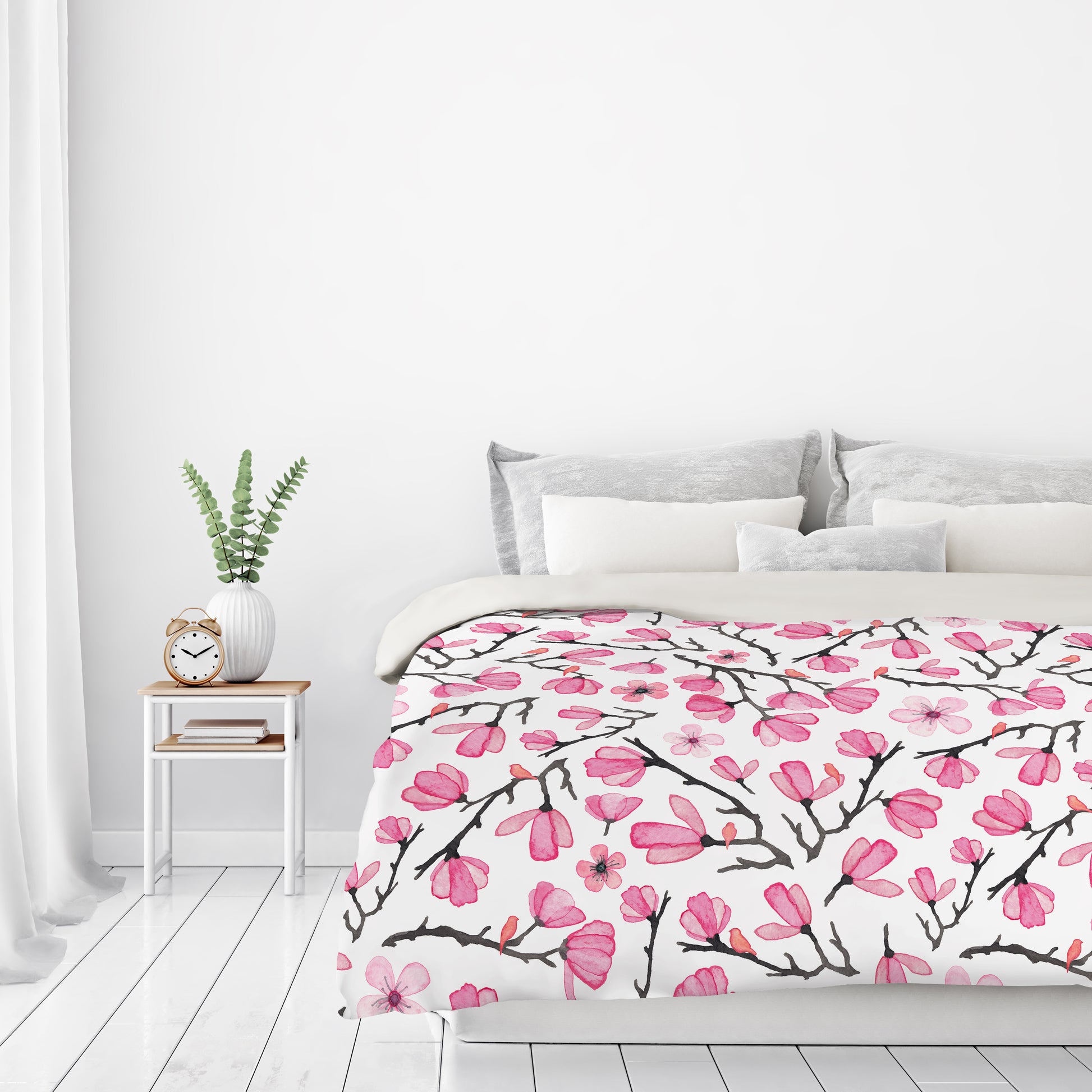 Pink Cherry Blossom by Elena O'Neill Duvet Cover - Americanflat