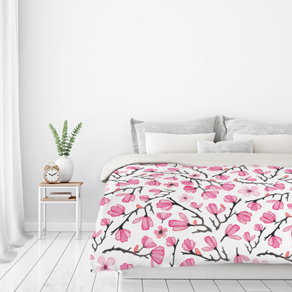 Pink Cherry Blossom by Elena O'Neill Duvet Cover - Americanflat