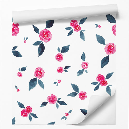 18' L x 24" W Peel & Stick Wallpaper Roll - Roses by Elena ONeill - Wallpaper - Americanflat