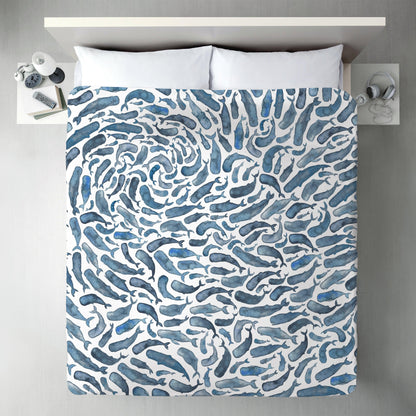 Sperm Whales by Elena O'Neill Duvet Cover - Americanflat