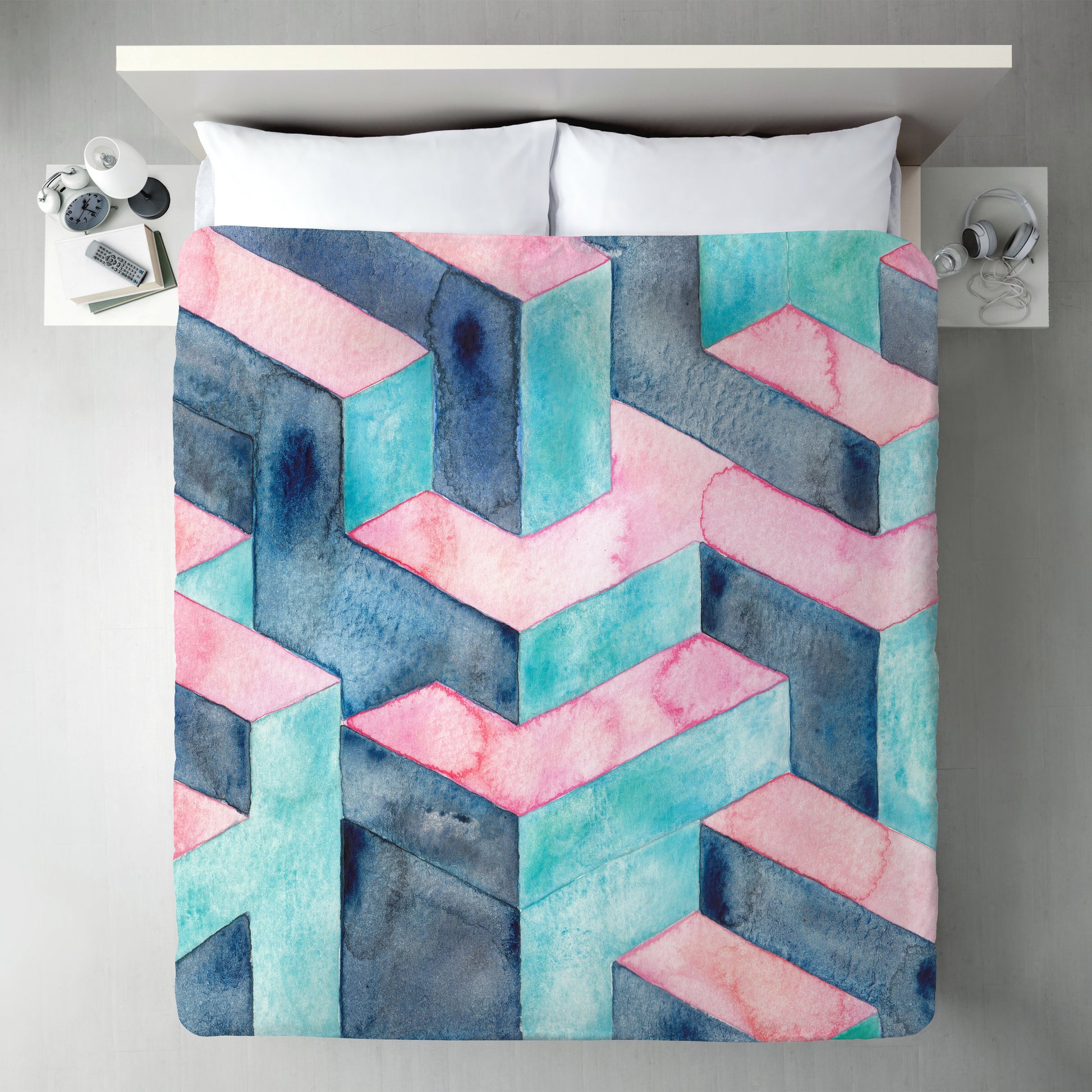 Watercolor Illusion by Elena O'Neill Duvet Cover - Americanflat
