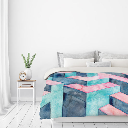 Watercolor Illusion by Elena O'Neill Duvet Cover - Americanflat