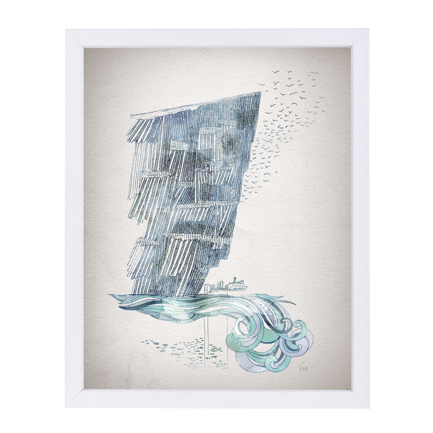 Cliffs by David Fleck Framed Print - Americanflat