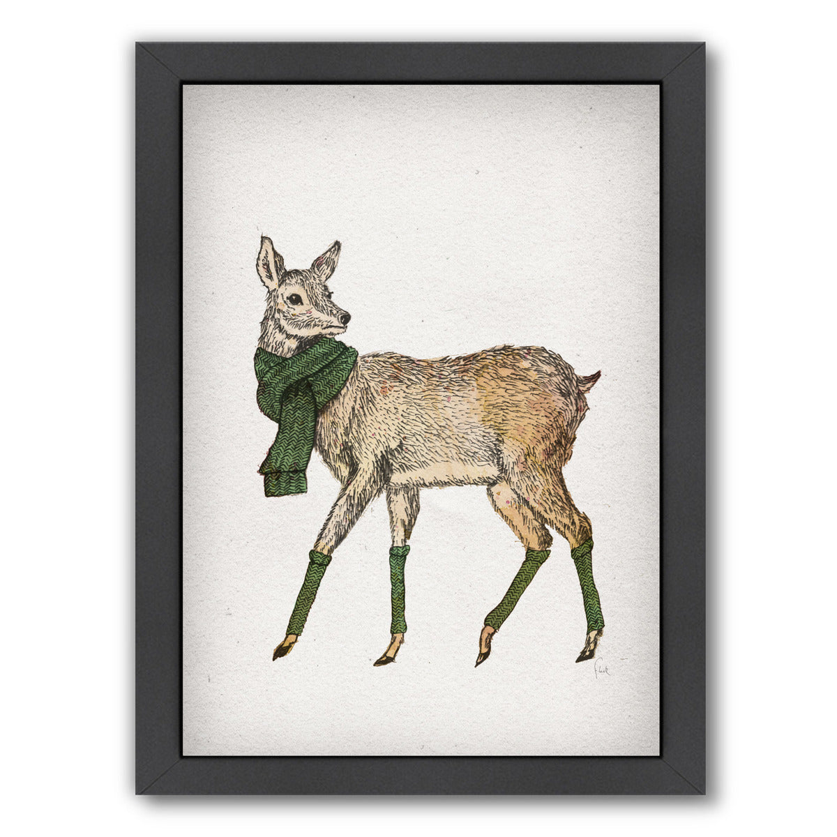 Deer by David Fleck Framed Print - Americanflat