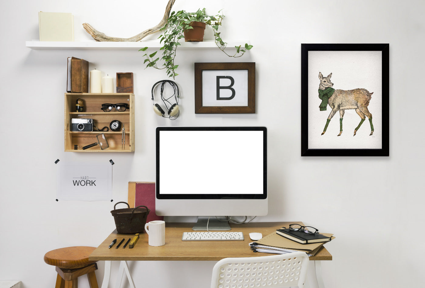 Deer by David Fleck Framed Print - Americanflat