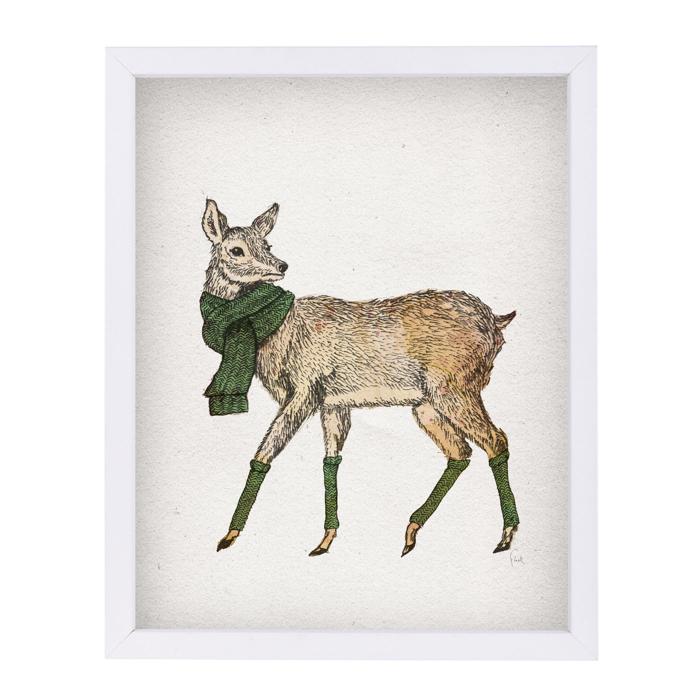 Deer by David Fleck Framed Print - Americanflat