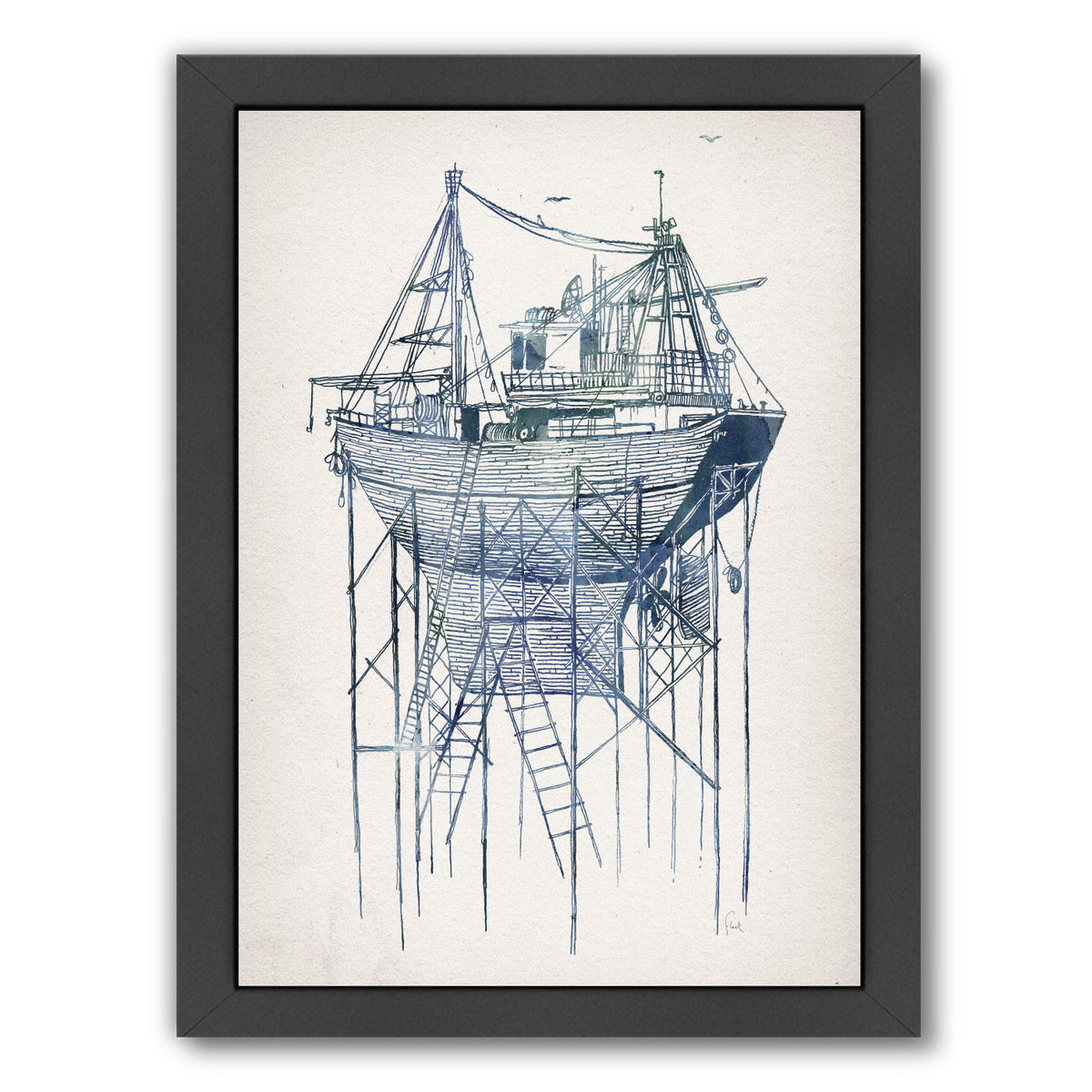 Dry Dock 2 by David Fleck Framed Print - Americanflat