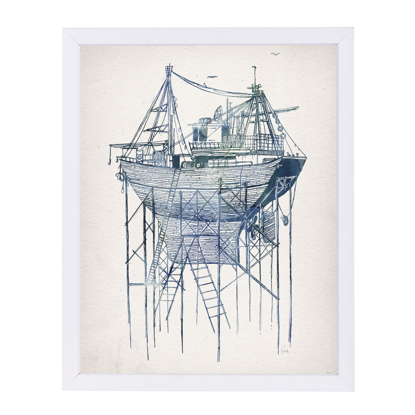 Dry Dock 2 by David Fleck Framed Print - Americanflat