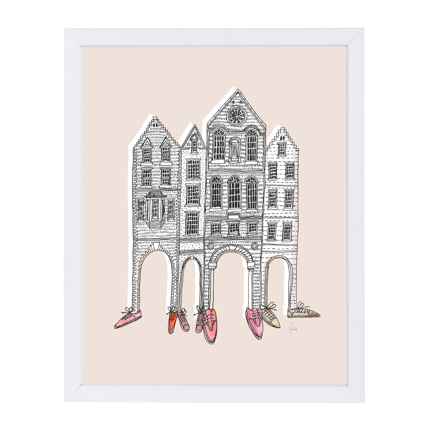 Friendly Buildings 2 by David Fleck Framed Print - Americanflat