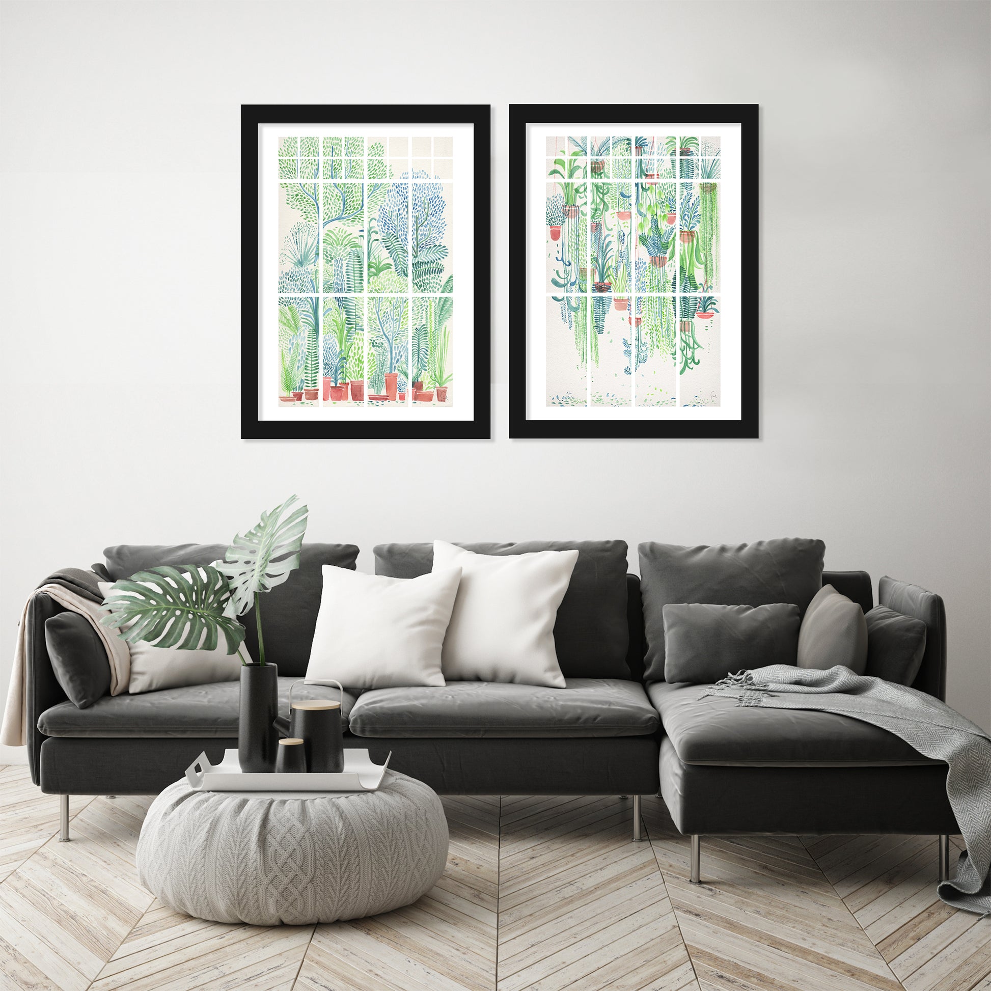 Winter In Glasshouses by David Fleck - 2 Piece Framed Print Set - Americanflat
