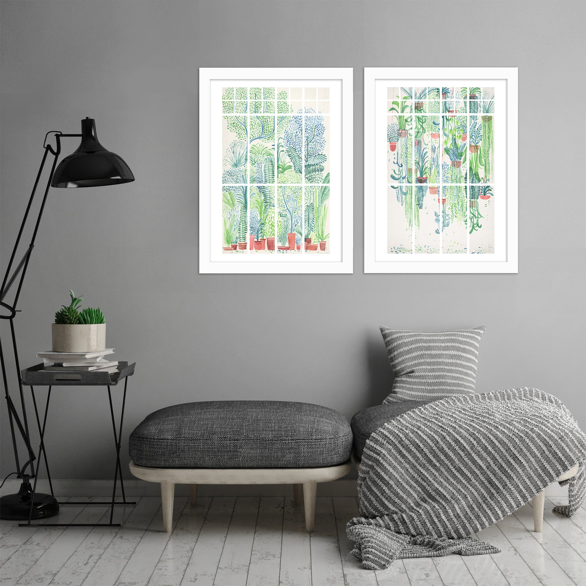 Winter In Glasshouses by David Fleck - 2 Piece Framed Print Set - Americanflat