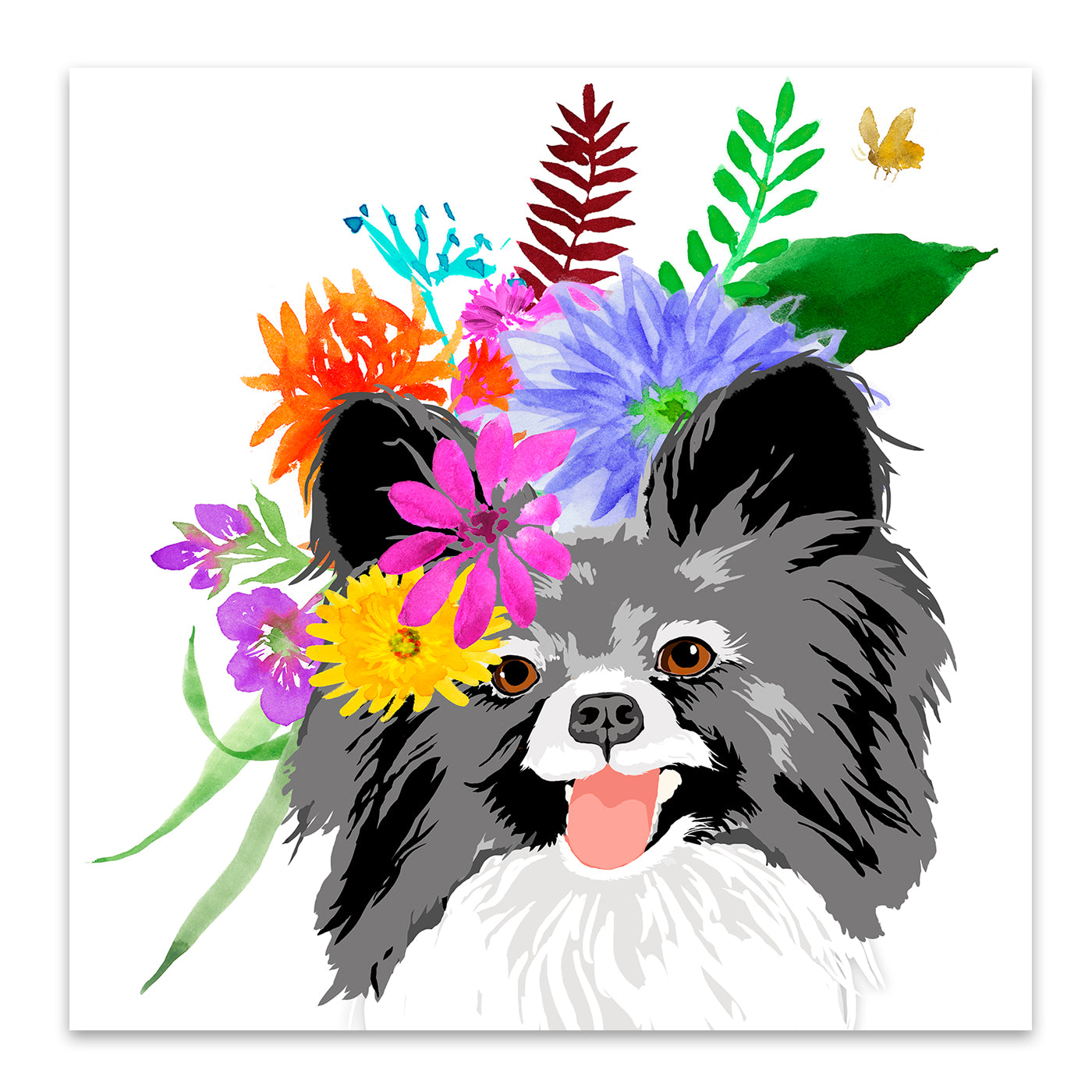 Flower Dog by Edith Jackson Art Print - Art Print - Americanflat