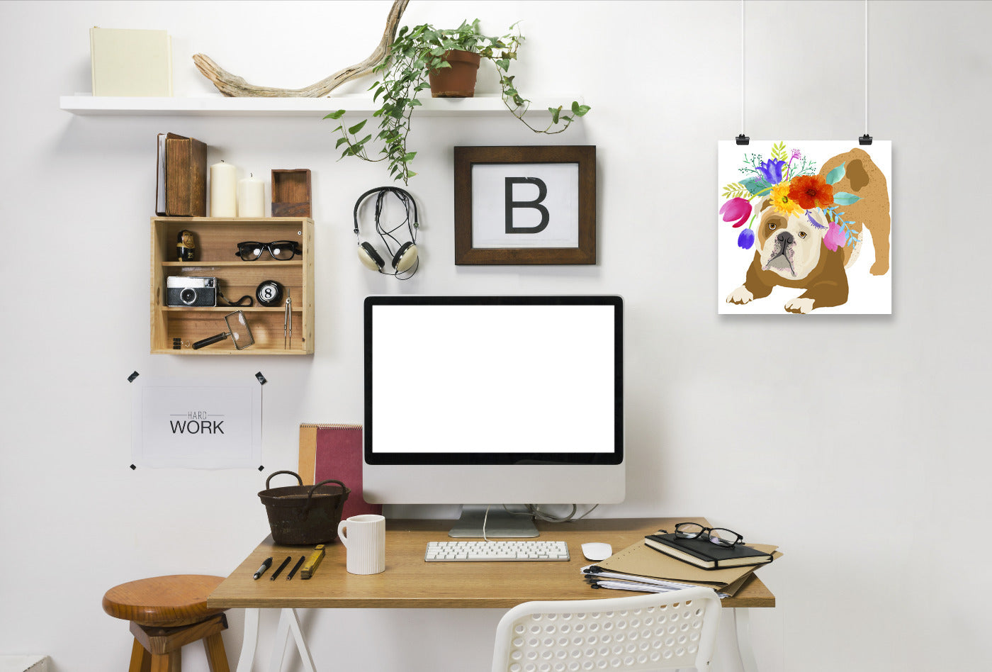 Flower Brown Dog by Edith Jackson Art Print - Art Print - Americanflat
