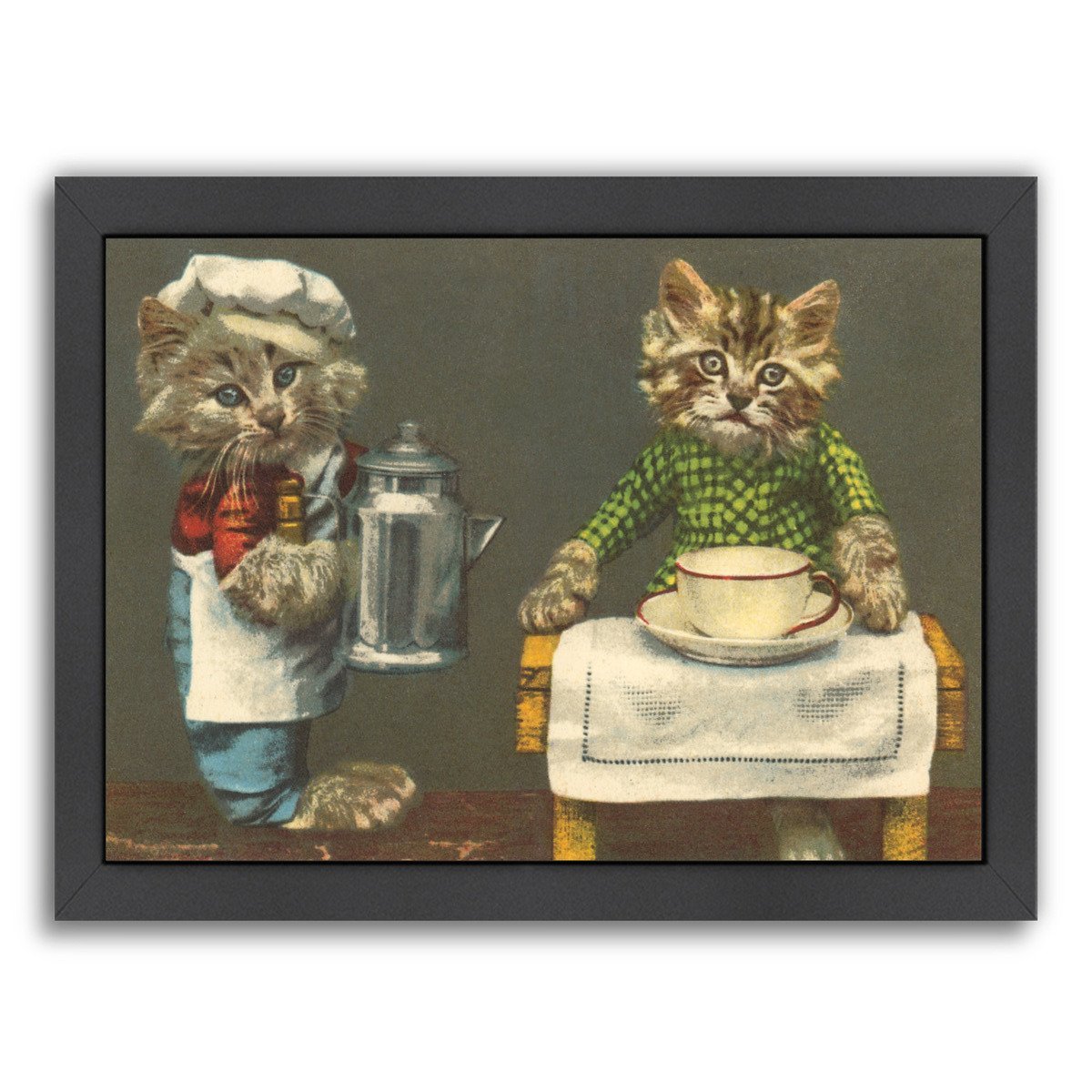 Cats Having Coffee by Found Image Press Framed Print - Americanflat