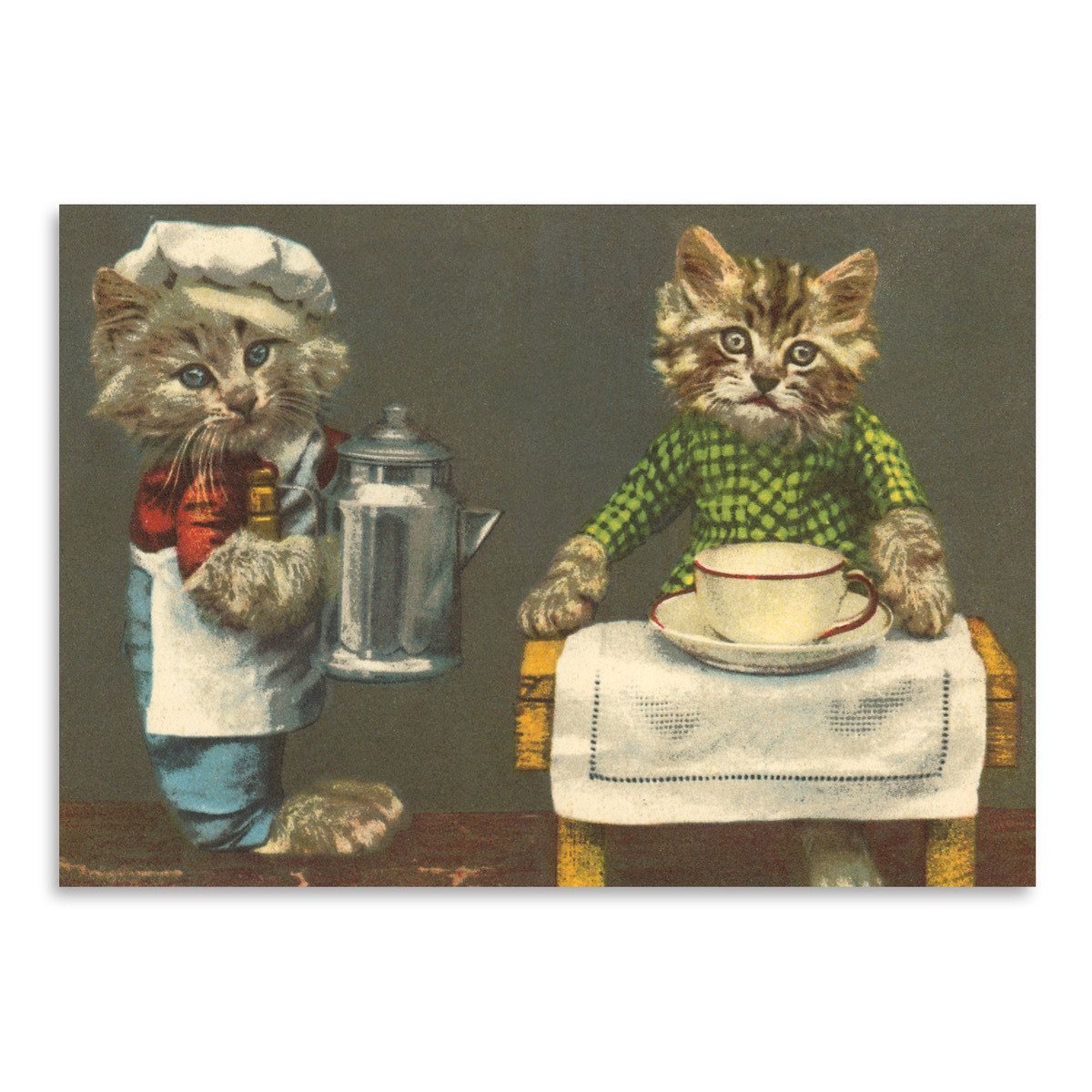 Cats Having Coffee by Found Image Press Art Print - Art Print - Americanflat