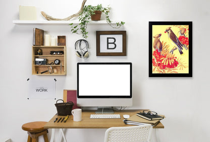 Cedar Waxwings by Found Image Press Framed Print - Americanflat
