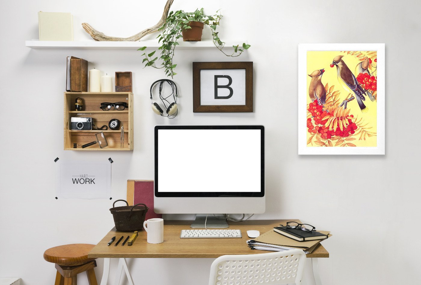 Cedar Waxwings by Found Image Press Framed Print - Americanflat