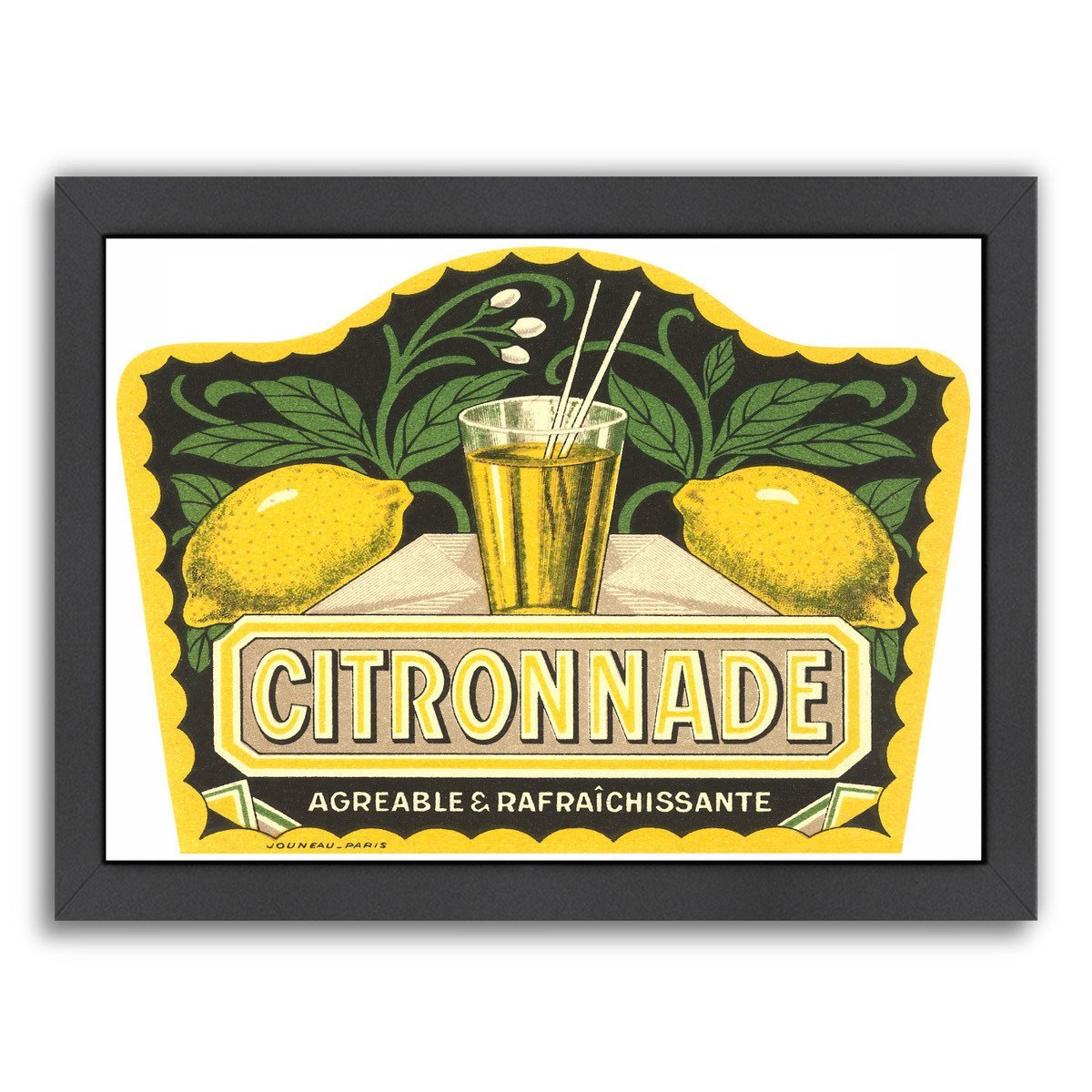 Citronnade Lemon Drink Label by Found Image Press Framed Print - Americanflat