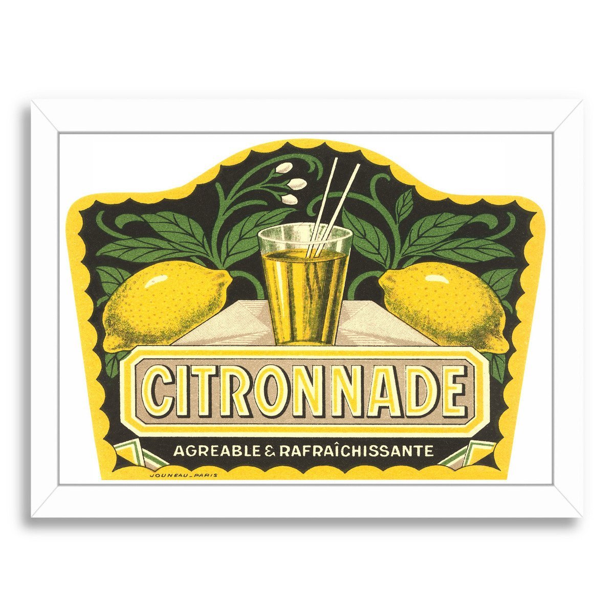 Citronnade Lemon Drink Label by Found Image Press Framed Print - Americanflat