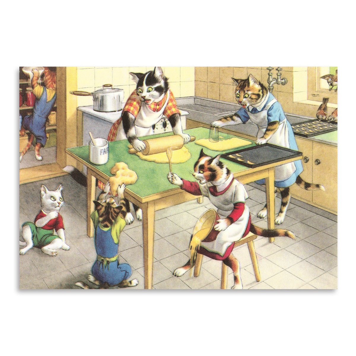 Cooking With The Crazy Cats Family by Found Image Press Art Print - Art Print - Americanflat