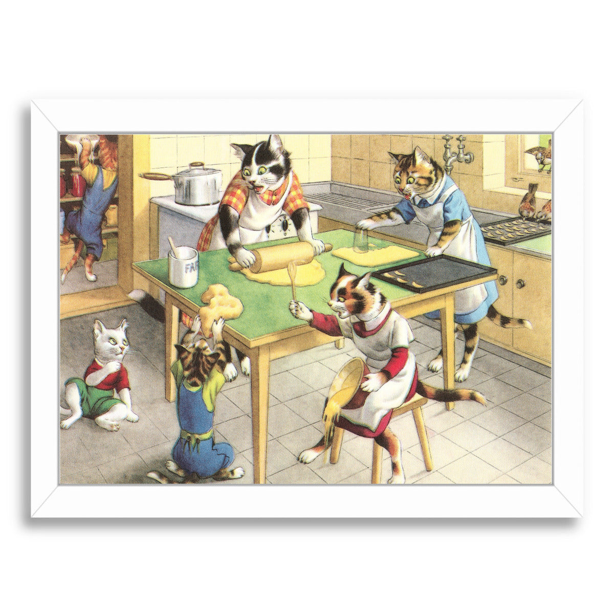 Cooking With The Crazy Cats Family by Found Image Press Framed Print - Americanflat