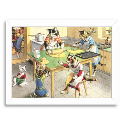 Cooking With The Crazy Cats Family by Found Image Press Framed Print - Americanflat