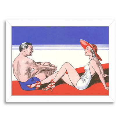 Couple In Bathing Suits by Found Image Press Framed Print - Americanflat