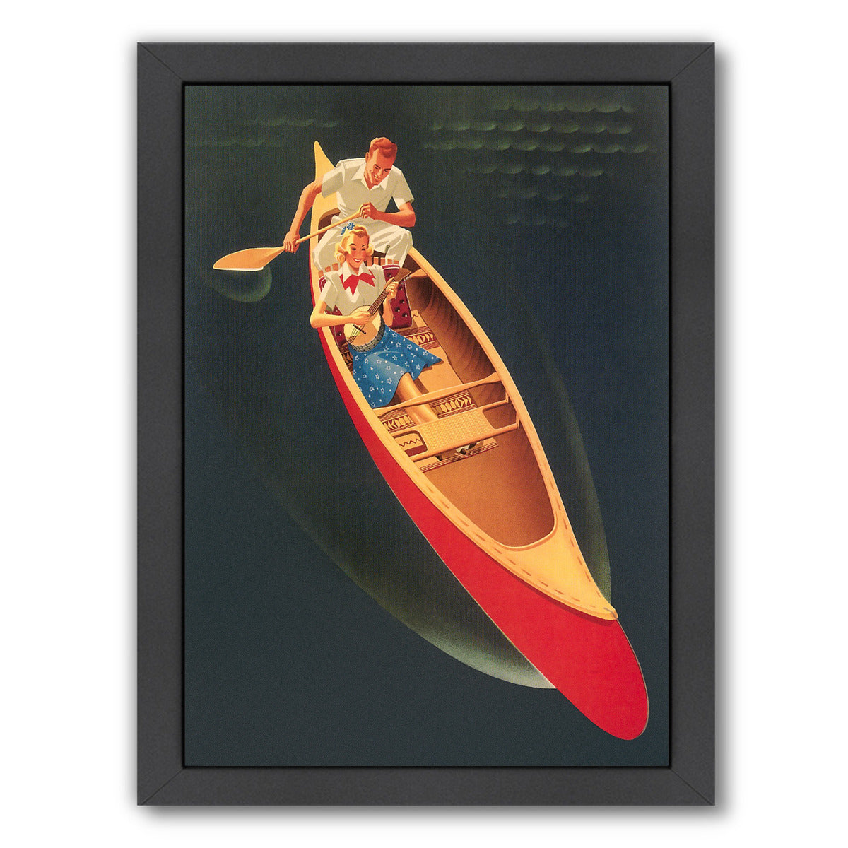 Couple In Canoe by Found Image Press Framed Print - Americanflat