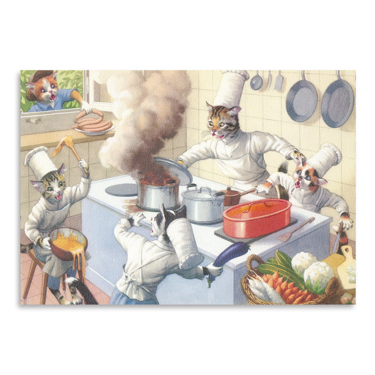 Crazy Cat Chefs In The Kitchen by Found Image Press Art Print - Art Print - Americanflat