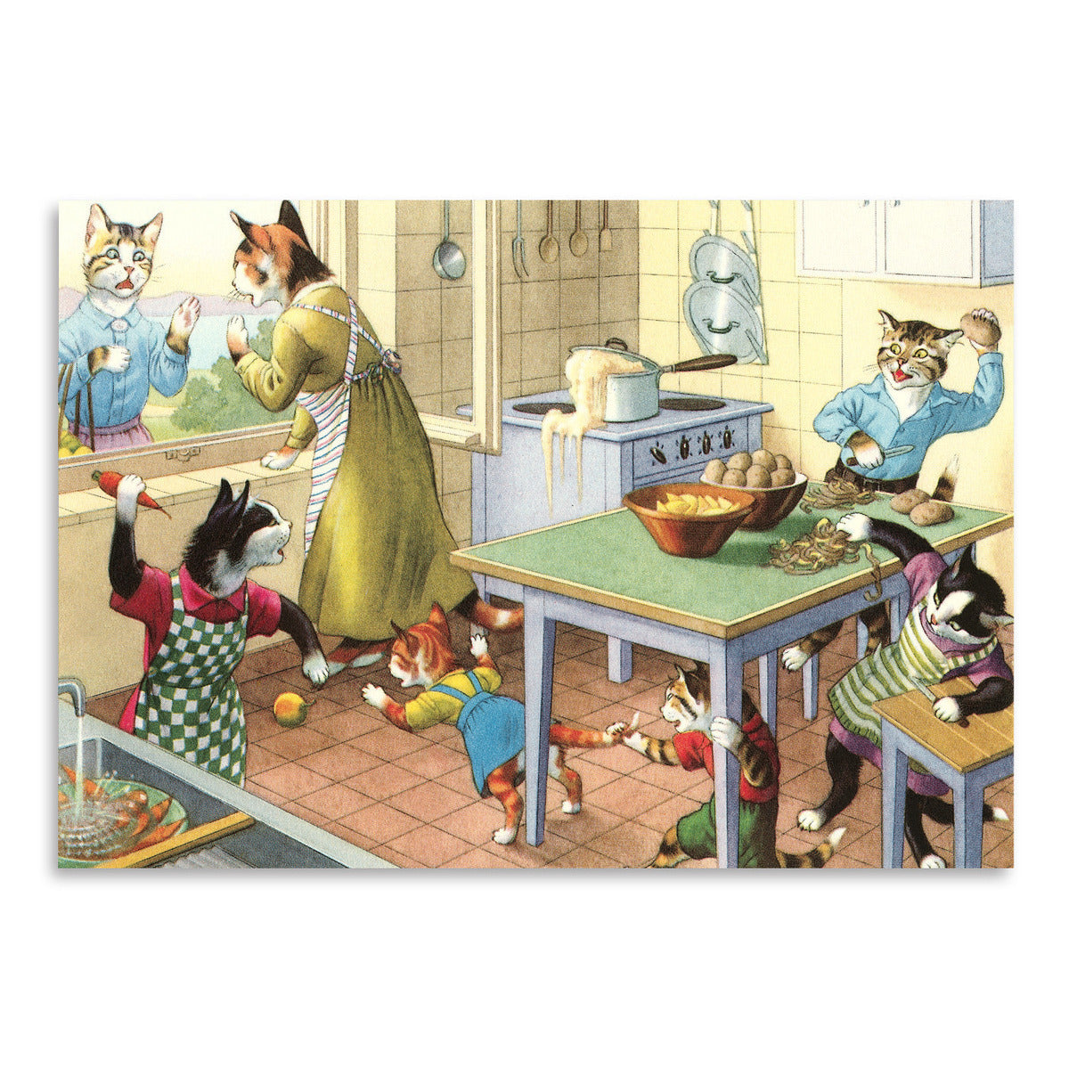 Crazy Cats In The Kitchen by Found Image Press Art Print - Art Print - Americanflat