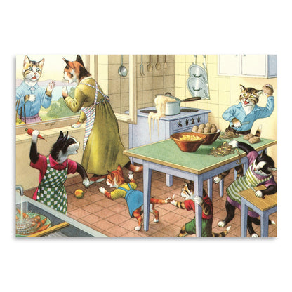 Crazy Cats In The Kitchen by Found Image Press Art Print - Art Print - Americanflat