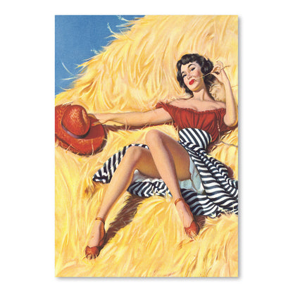 Pin-Up On Top Of The World by Found Image Press Art Print - Art Print - Americanflat