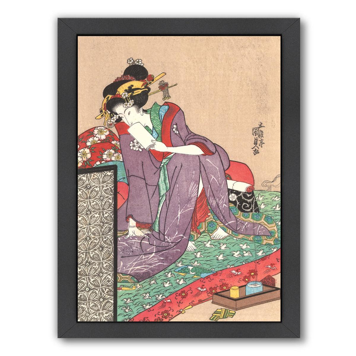 Sitting Geisha by Found Image Press Framed Print - Americanflat