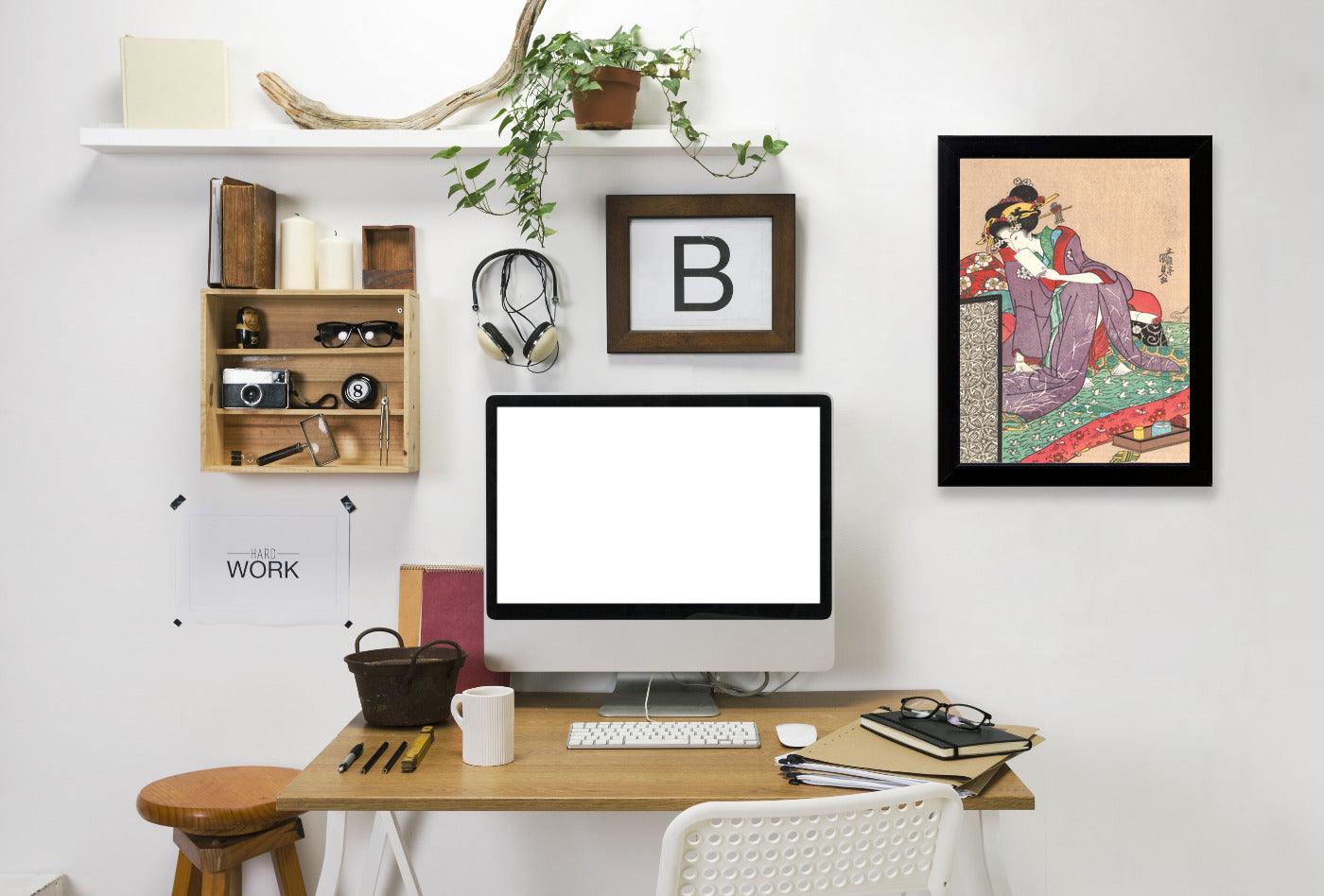 Sitting Geisha by Found Image Press Framed Print - Americanflat