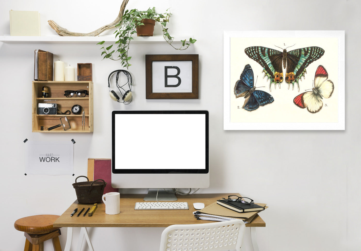 Three Butterflies by Found Image Press Framed Print - Americanflat