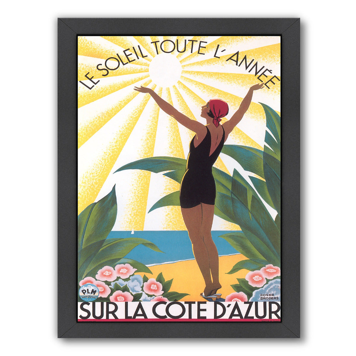 Travel Poster For Cote D Azur by Found Image Press Framed Print - Americanflat