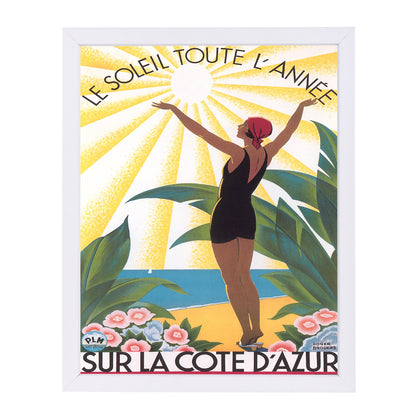 Travel Poster For Cote D Azur by Found Image Press Framed Print - Americanflat