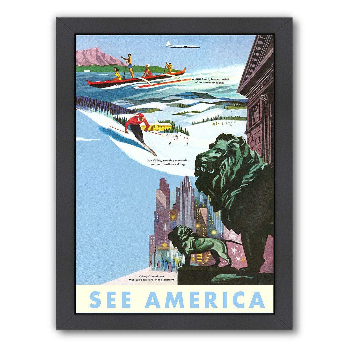 Travel Poster See America by Found Image Press Framed Print - Americanflat