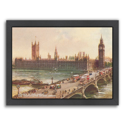 Westminster Bridge Parliament London by Found Image Press Framed Print - Americanflat