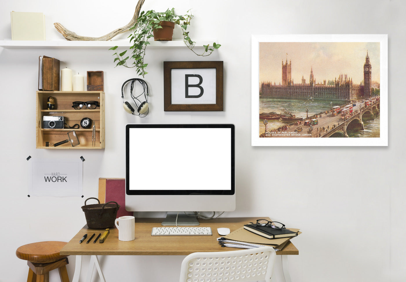 Westminster Bridge Parliament London by Found Image Press Framed Print - Americanflat