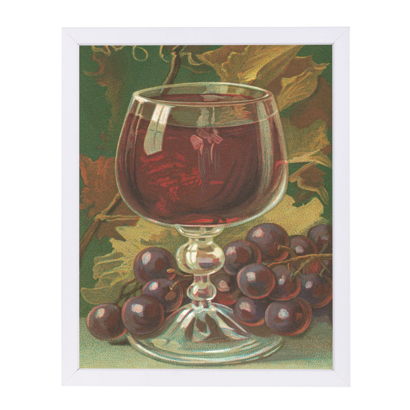 Wine Glass And Grapes by Found Image Press Framed Print - Americanflat