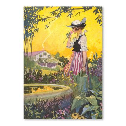 Woman Smelling Flower by Found Image Press Art Print - Art Print - Americanflat