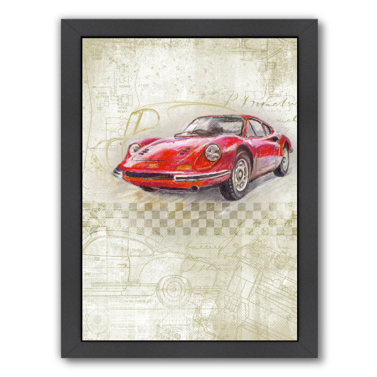 Ferrari Dino Gt by Harrison Ripley Framed Print - Americanflat