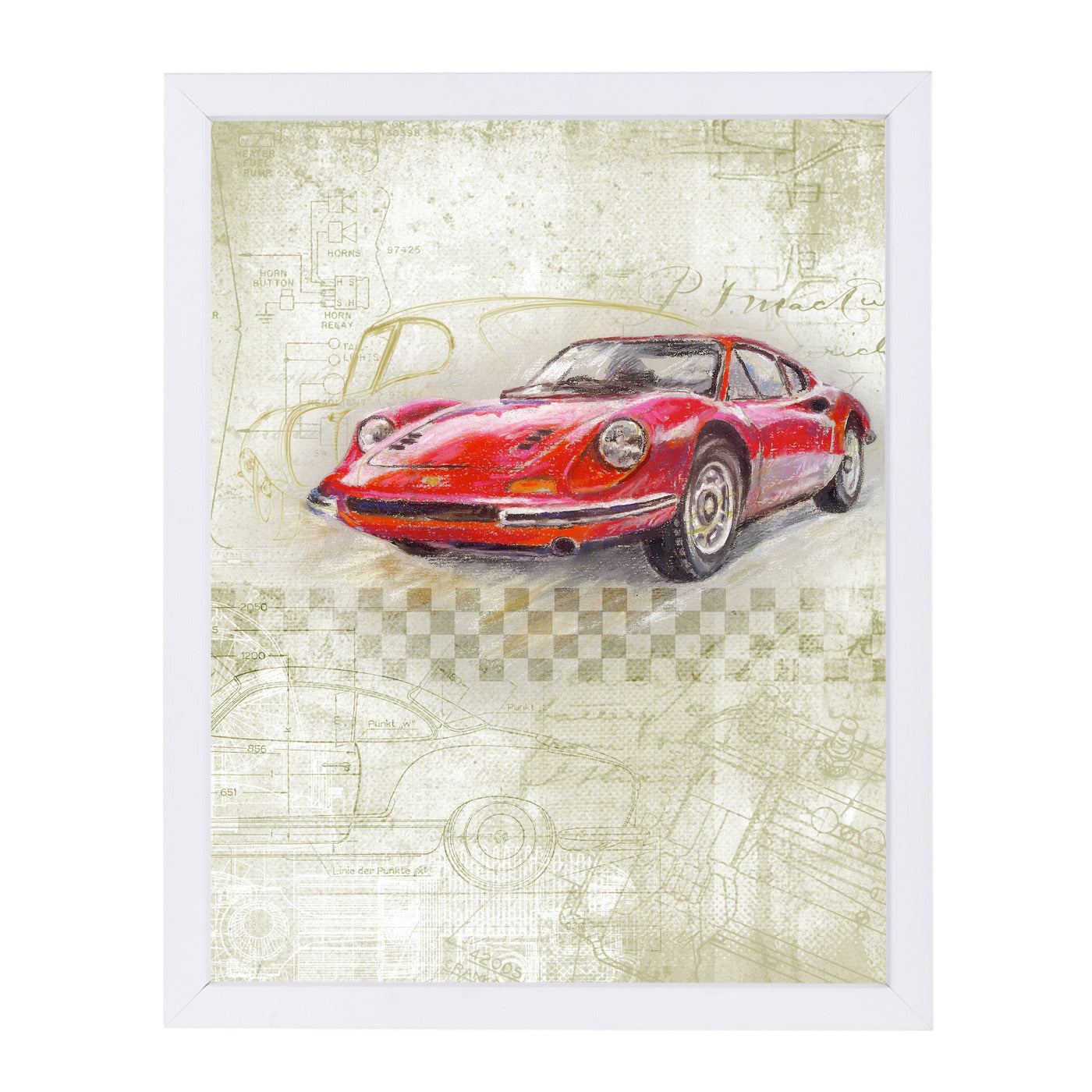 Ferrari Dino Gt by Harrison Ripley Framed Print - Americanflat