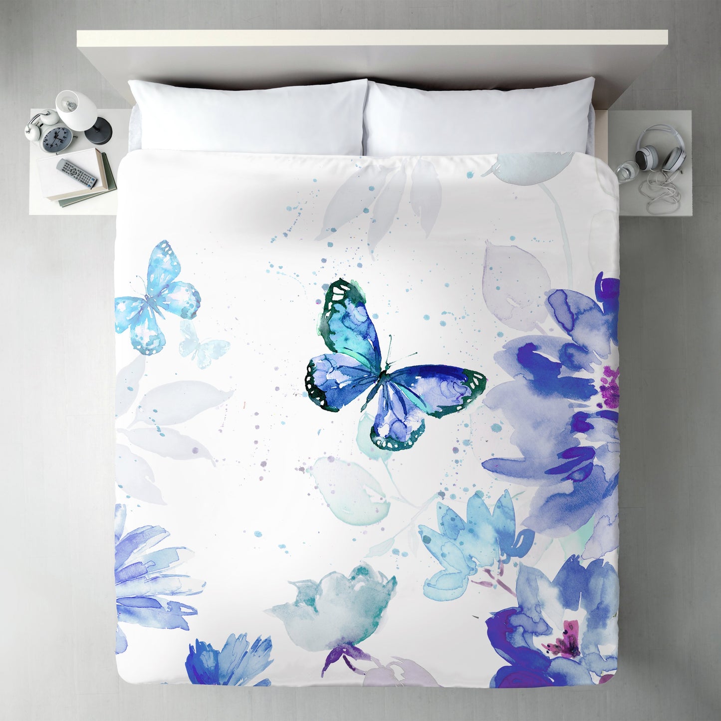 Butterflies In Blue by Harrison Ripley Duvet Cover - Americanflat