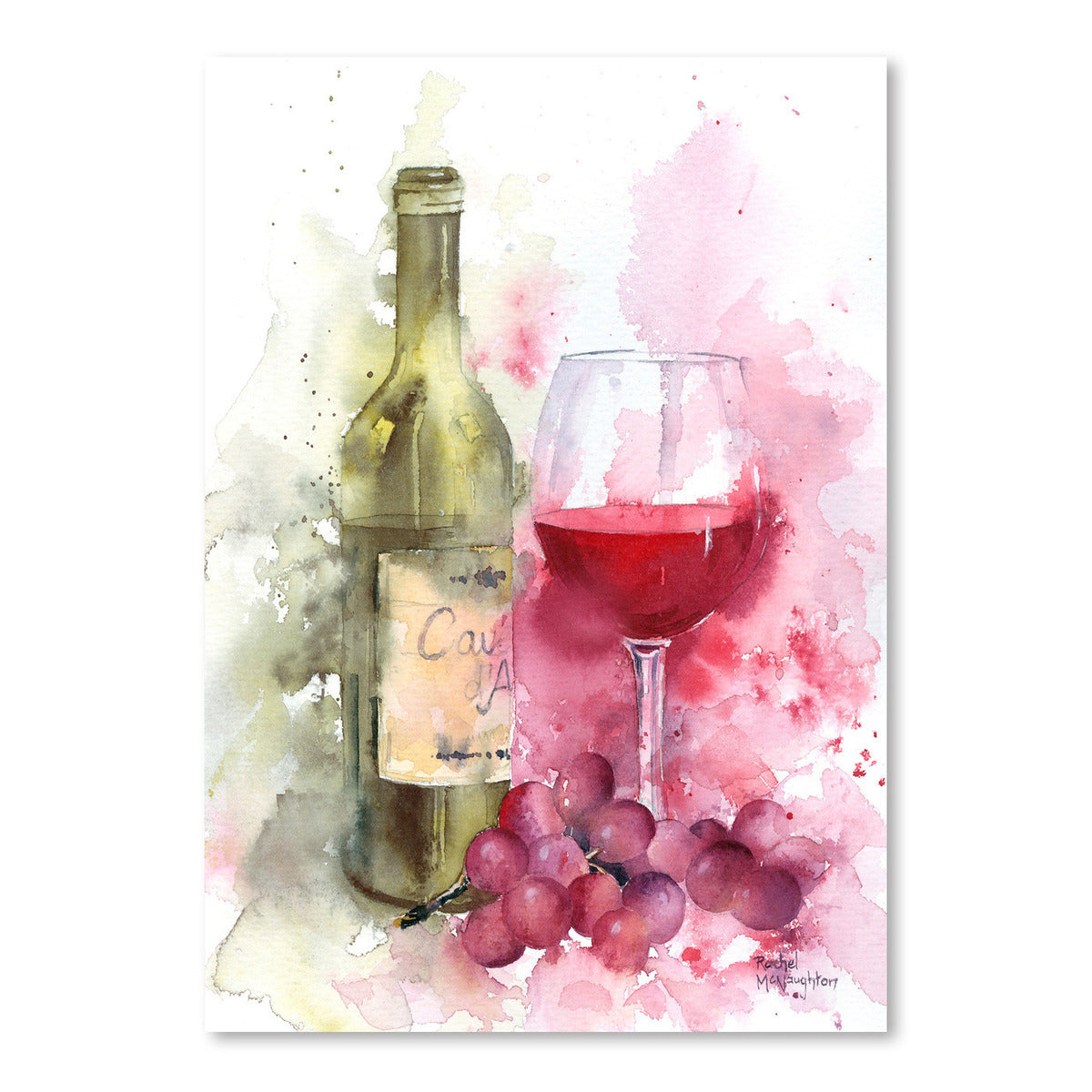 Red Wine And Grapes by Rachel McNaughton Art Print - Art Print - Americanflat